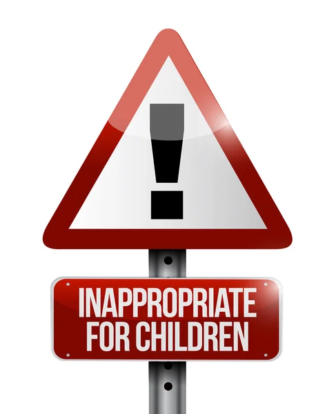 Inappropriate for children warning sign — Stock Photo, Image