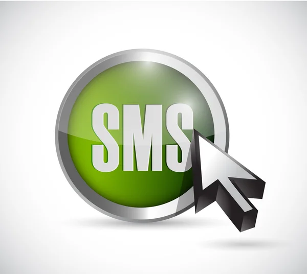 Botão sms e design de ilustração cursor — Fotografia de Stock