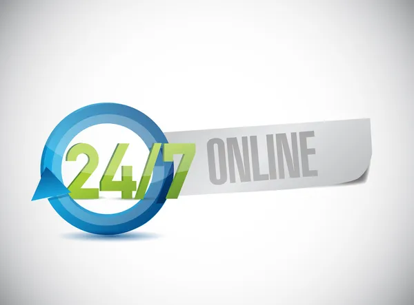 24 7 online service illustration design — Stock Photo, Image