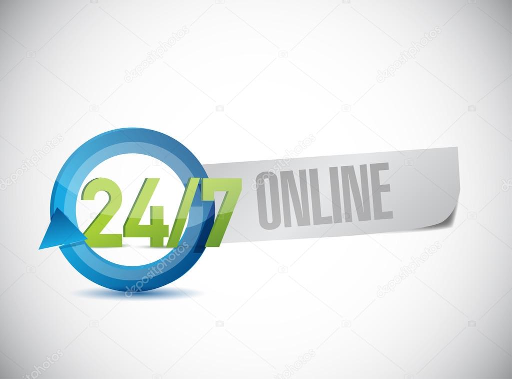 24 7 online service illustration design