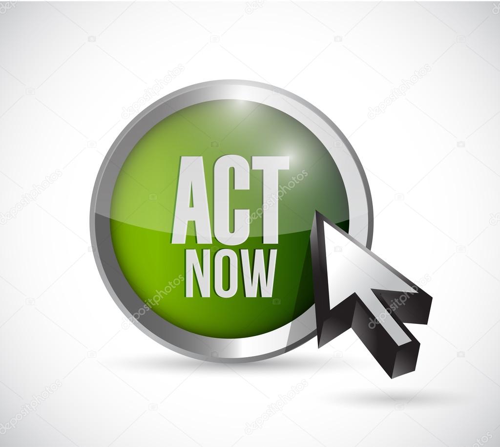 act now button illustration design