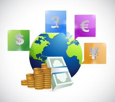 para etrafında dünya illüstrasyon tasarımı