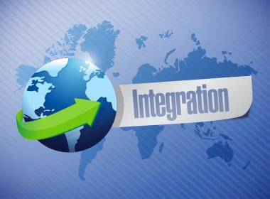 küresel entegrasyon işareti illüstrasyon tasarımı
