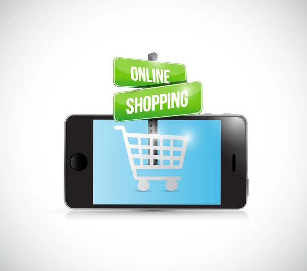 Smartphone online shopping sign illustration — Stock Photo, Image