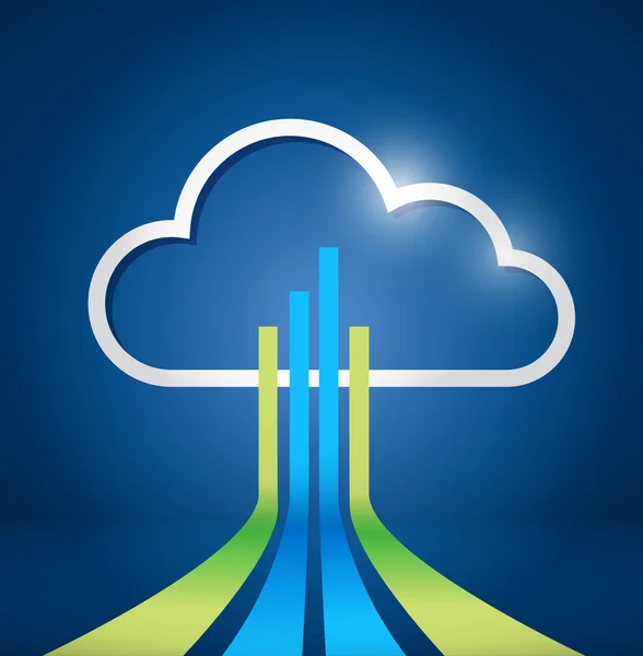 Cloud computing-netwerk verbindingen illustratie — Stockfoto