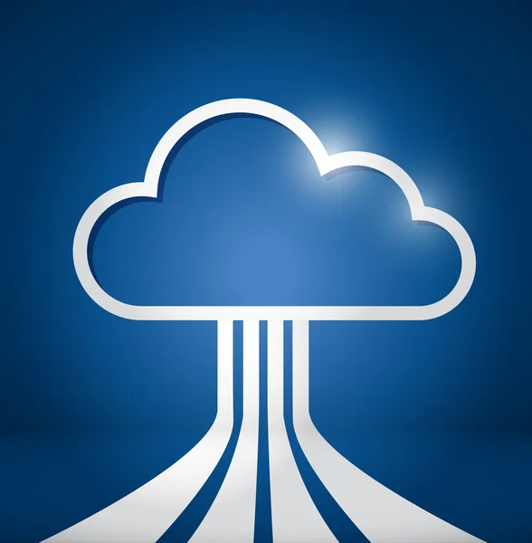 Cloud computing-netwerk verbindingen illustratie — Stockfoto