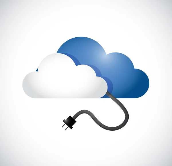 Cloud computing cable connection illustration — Stock Photo, Image