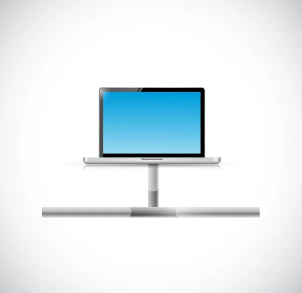 Laptop anslutning illustration design — Stockfoto