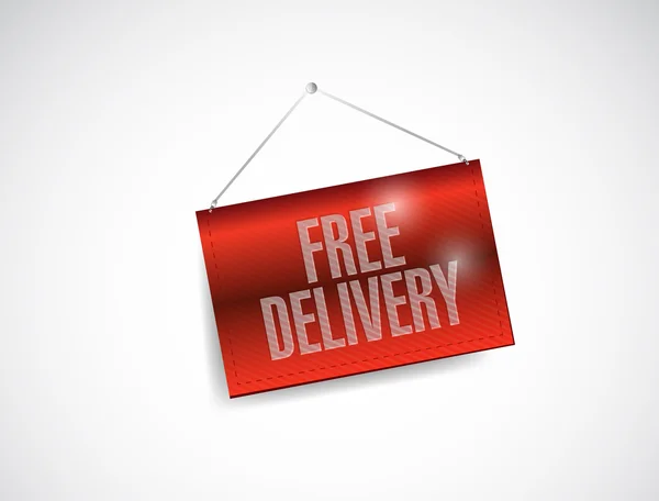 Free delivery hanging banner illustration — Stock Photo, Image