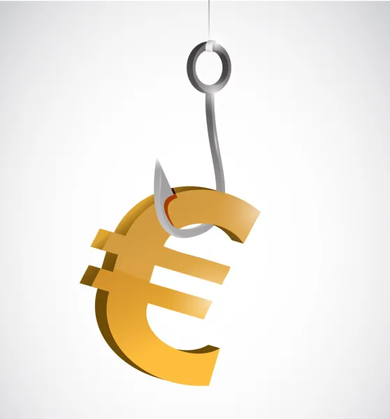 De visserij op valuta. euro illustratie — Stockfoto