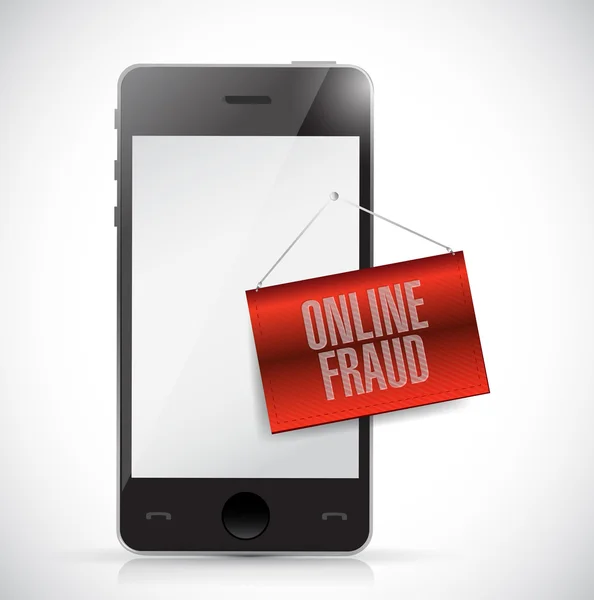 Banner de señal de fraude en línea teléfono — Foto de Stock