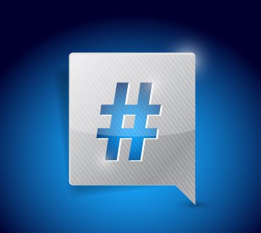 Mesaj kabarcık ve hashtag illüstrasyon tasarımı