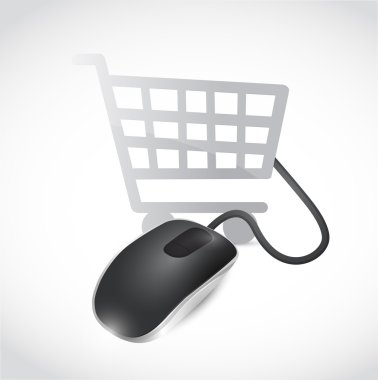 Online alışveriş fare konsept illüstrasyon tasarımı