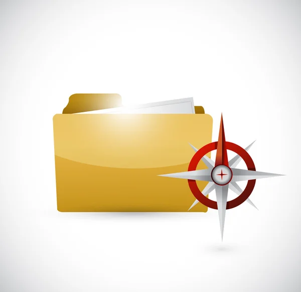 Folder and compass illustration design — Stock Photo, Image