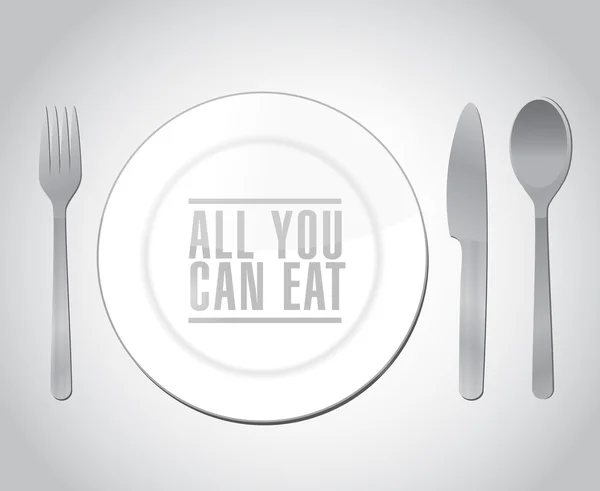 All you can eat plate restaurant illustration — Stock Photo, Image