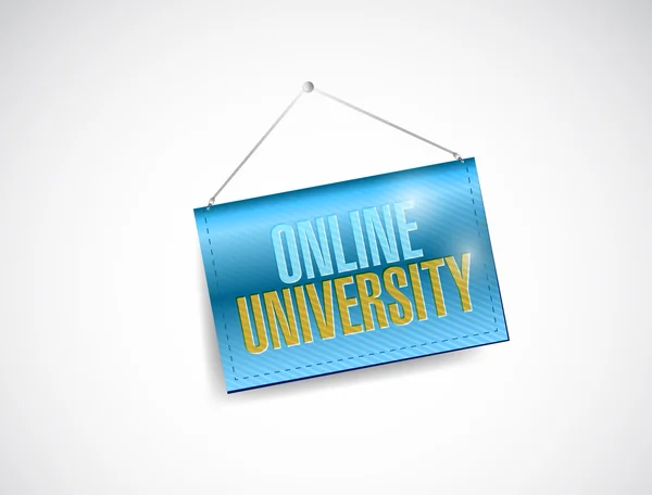 Universidade online pendurado banner ilustração — Fotografia de Stock