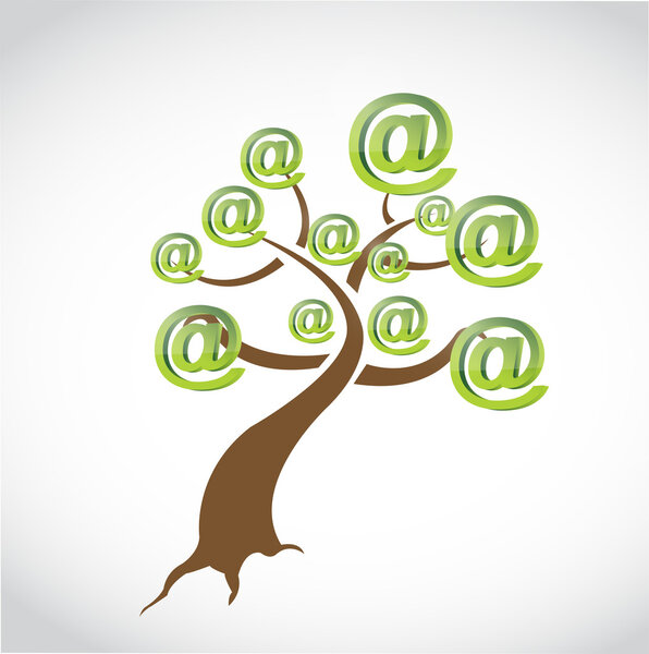 дизайн иллюстрации дерева интернет-символов
