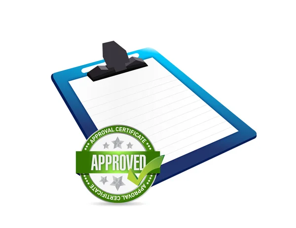Clipboard and approve seal illustration — Stock Photo, Image