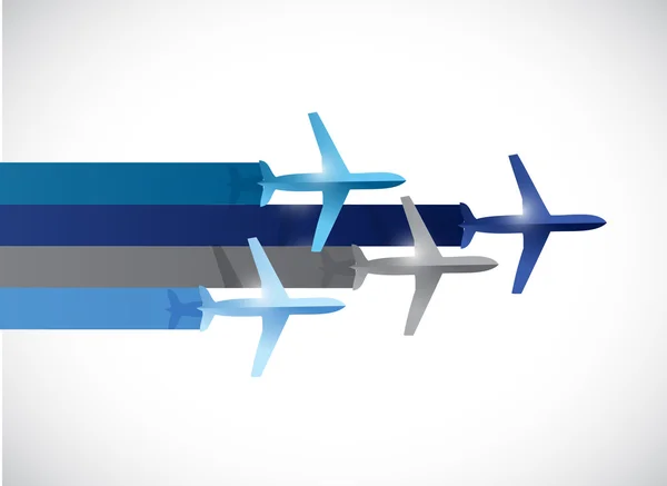 Uçak illüstrasyon tasarımı seyahat — Stok fotoğraf