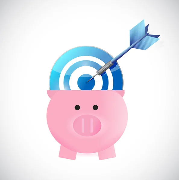 Diseño de ilustración de piggybank y target —  Fotos de Stock