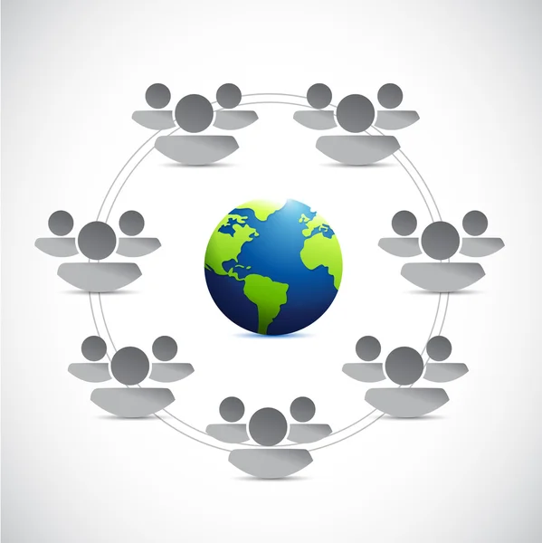 Teamwork around the globe. illustration design — Stock Photo, Image