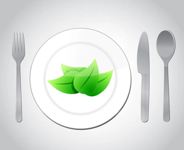 Comer su concepto de comida verde diseño de ilustración —  Fotos de Stock