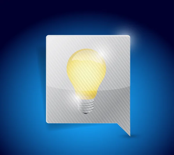 Business idea light bulb on a message bubble. — Stock Photo, Image