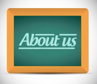 Bizim hakkımızda bir tahtada yazılı mesaj.