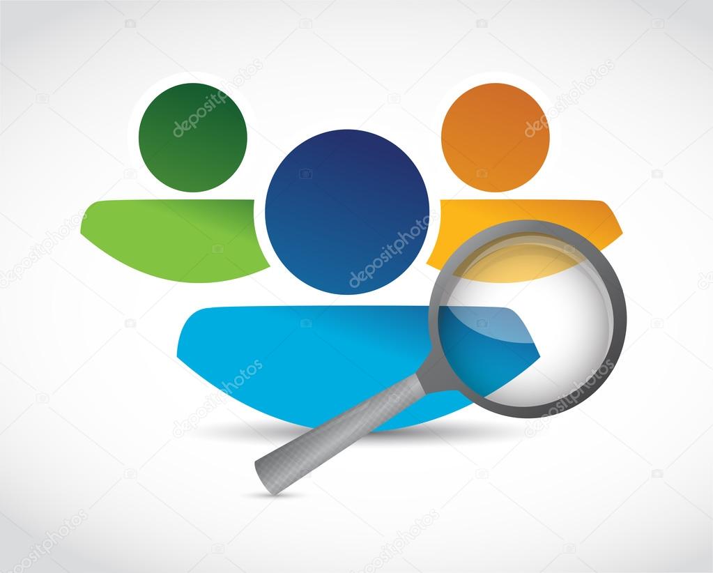 human resources and magnify glass. illustration