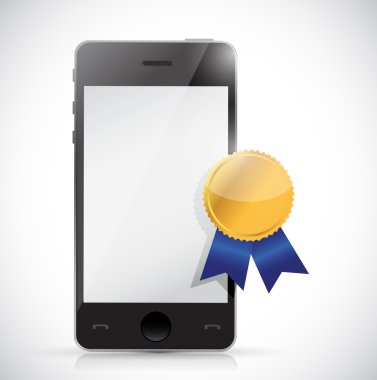 telefon ve ödül şerit illüstrasyon tasarımı