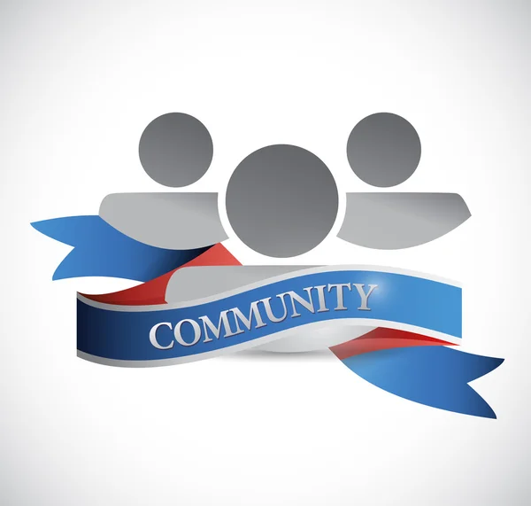 Community people and ribbon illustration design — Stock Photo, Image