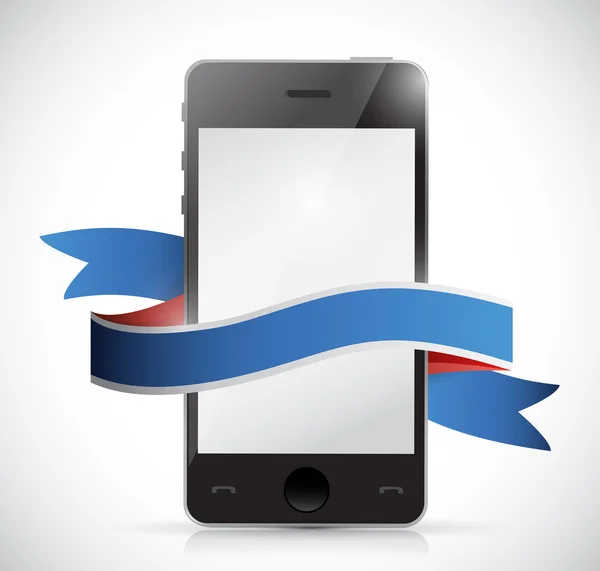 Phone and ribbon illustration design — Stock Photo, Image