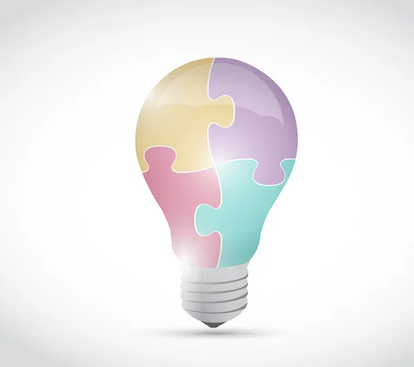 Puzzle light bulb illustration design — Stock Photo, Image