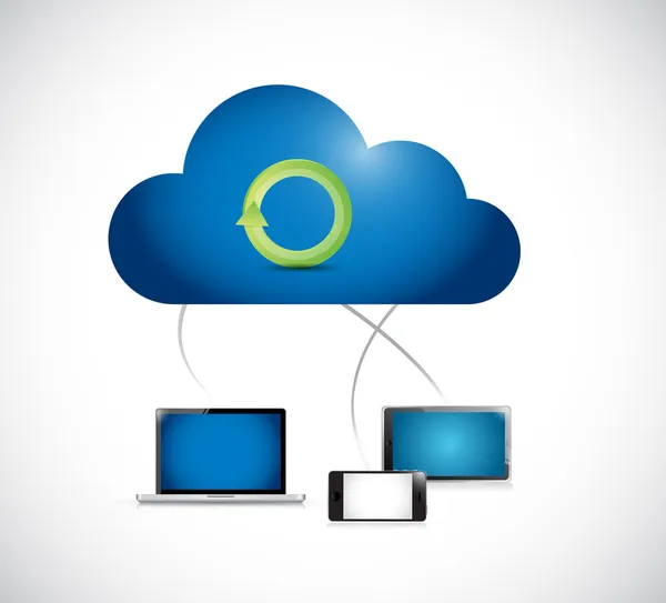 Working cloud computing network illustration — Stock Photo, Image