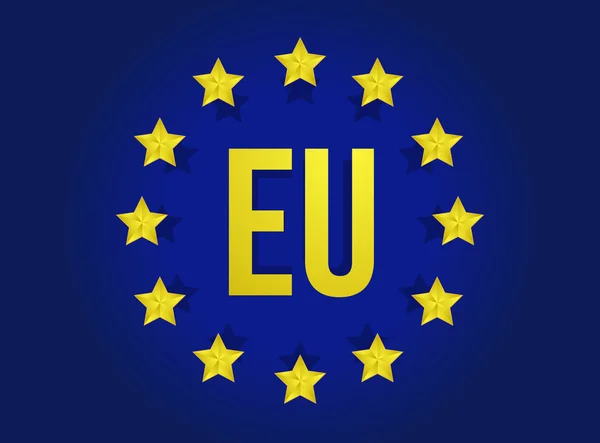 Desenho da ilustração da bandeira da união europeia — Fotografia de Stock