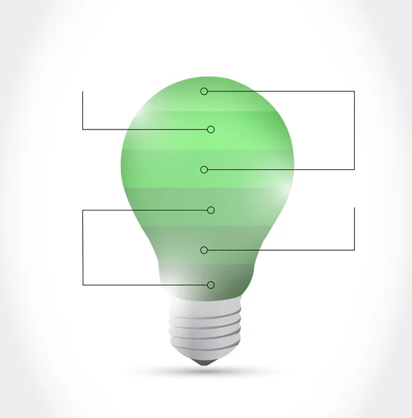 Light bulb divided by sections. illustration — Stock Photo, Image
