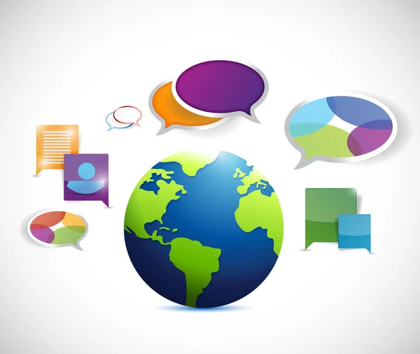 Globe kleurrijke mededeling afbeelding ontwerp — Stockfoto