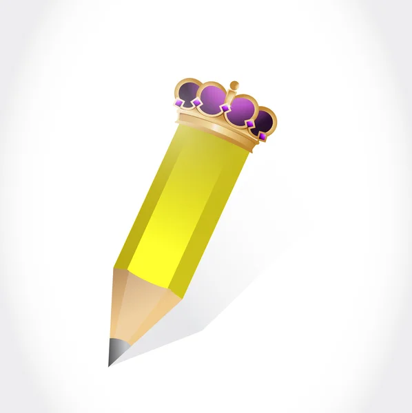 冠和一支铅笔插画设计 — 图库照片