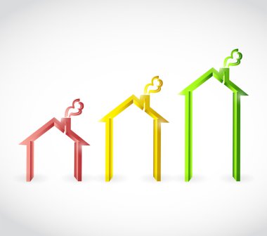 home real estate graph illustration design