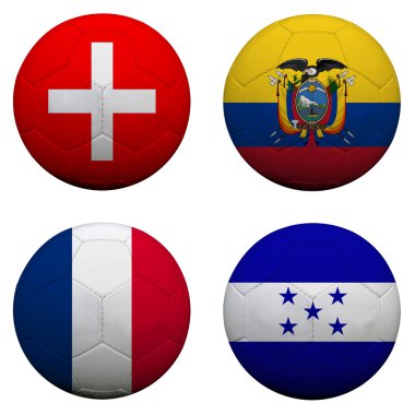 futball-labdák csoport e csapatok zászlókkal, Labdarúgás Brazília 2014. ISO