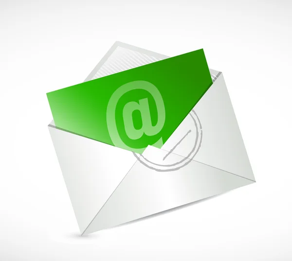 Green contact us email illustration design — Stock Photo, Image