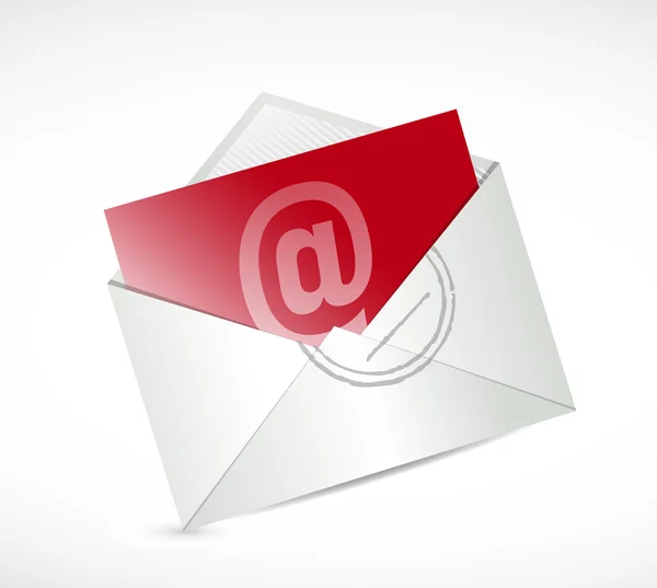 Rood contact e-mail afbeelding ontwerp — Stockfoto