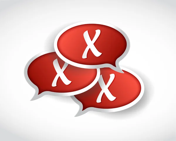 X mark message bubbles illustration design — Stock Photo, Image