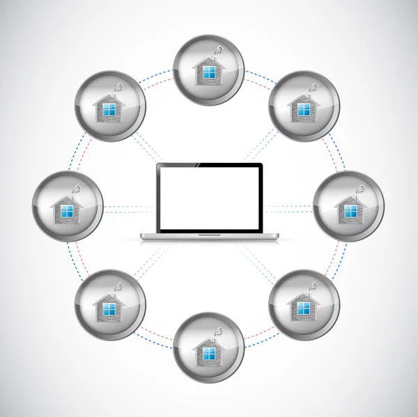 Home network connection illustration design — Stock Photo, Image