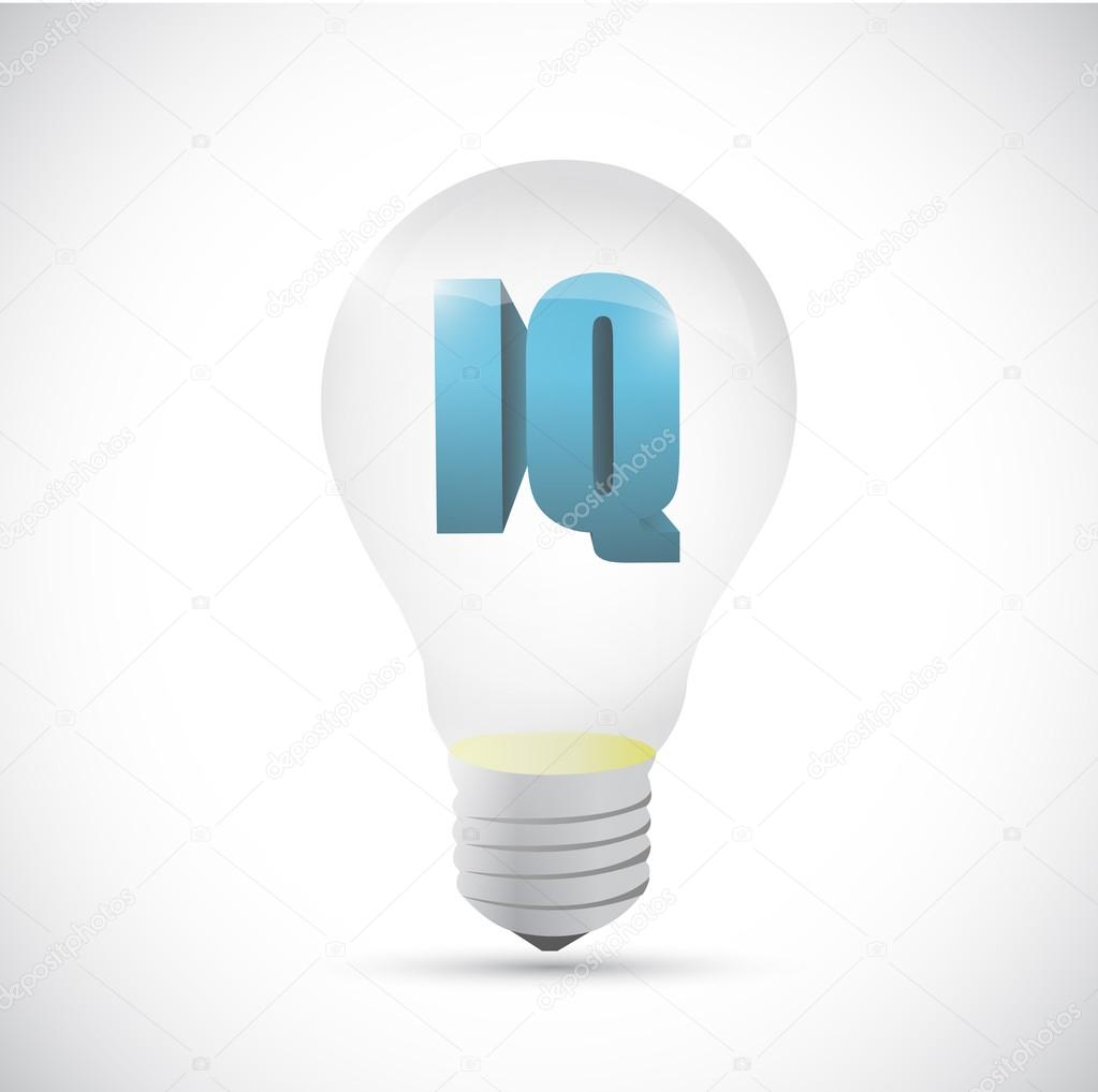 iq idea intelligence light bulb concept.