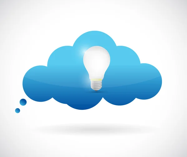 Düşünme bulut ampul illüstrasyon tasarımı — Stok fotoğraf