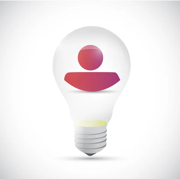 Light bulb with an avatar inside. — Stock Photo, Image