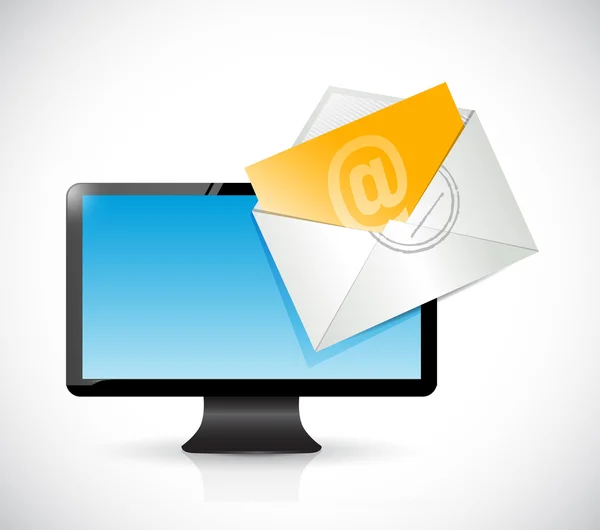 Computer en e-mail afbeelding ontwerp — Stockfoto