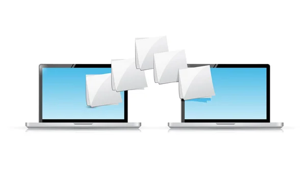 Laptop file transfer illustration design — Stock Photo, Image