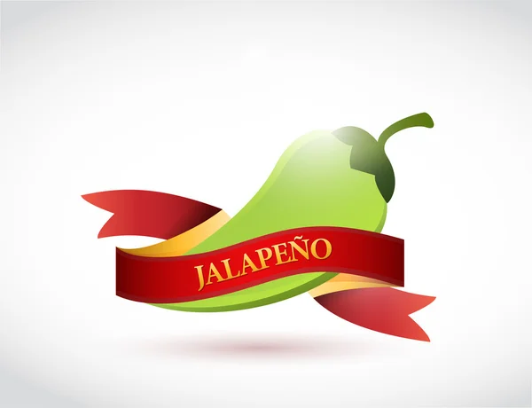 Jalapeno et bannière signe illustration design — Photo
